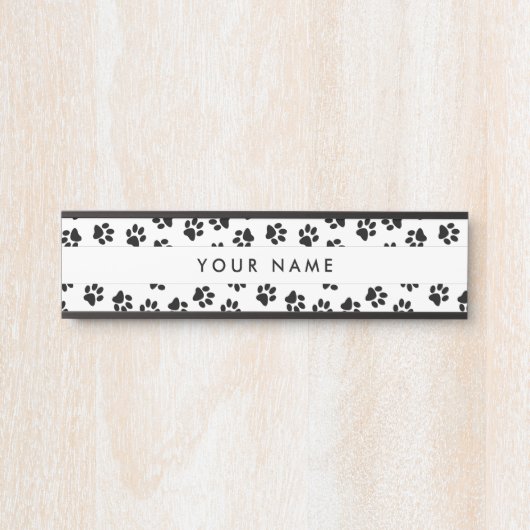 前足、犬の前足、猫の前足、黒い前足のパターン サインプレート (正面)