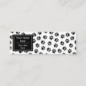 前足、犬の前足、猫の前足、黒い前足のパターン スキニー名刺 (裏面)
