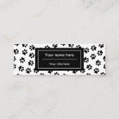 前足、犬の前足、猫の前足、黒い前足のパターン スキニー名刺 (裏面)