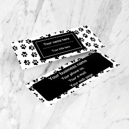 前足、犬の前足、猫の前足、黒い前足のパターン スキニー名刺