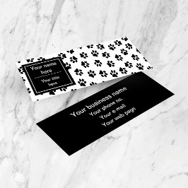 前足、犬の前足、猫の前足、黒い前足のパターン スキニー名刺