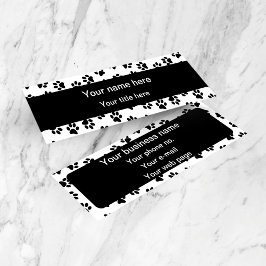 前足、犬の前足、猫の前足、黒い前足のパターン スキニー名刺