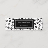 前足、犬の前足、猫の前足、黒い前足のパターン スキニー名刺 (裏面)