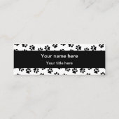 前足、犬の前足、猫の前足、黒い前足のパターン スキニー名刺 (裏面)