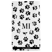 前足、犬の前足、猫の前足、黒い前足のパターン スモールペーパーバッグ (裏面)