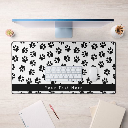前足、犬の前足、猫の前足、黒い前足のパターン デスクマット (オフィス1)