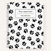 前足、犬の前足、猫の前足、黒い前足のパターン ノートブック (正面)