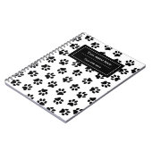 前足、犬の前足、猫の前足、黒い前足のパターン ノートブック (左側)