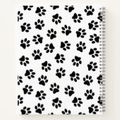 前足、犬の前足、猫の前足、黒い前足のパターン ノートブック (裏面)