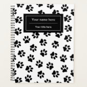 前足、犬の前足、猫の前足、黒い前足のパターン プランナー手帳 (正面)