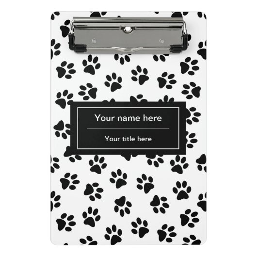 前足、犬の前足、猫の前足、黒い前足のパターン ミニクリップボード (正面)