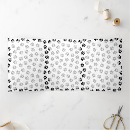 前足、犬の前足、猫の前足、黒い前足のパターン 三つ折りカード