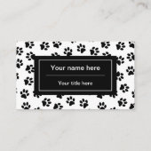 前足、犬の前足、猫の前足、黒い前足のパターン 名刺 (裏面)