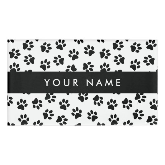 前足、犬の前足、猫の前足、黒い前足のパターン 名札 (正面)