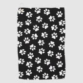 前足、犬の前足、白い前足のパターン ゴルフタオル (正面)