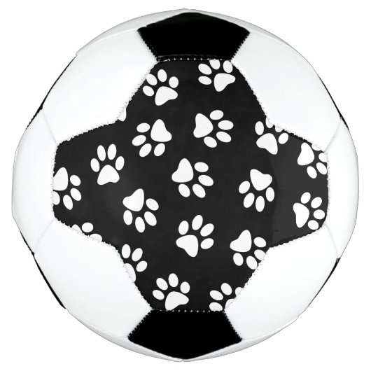 前足、犬の前足、白い前足のパターン サッカーボール (正面)