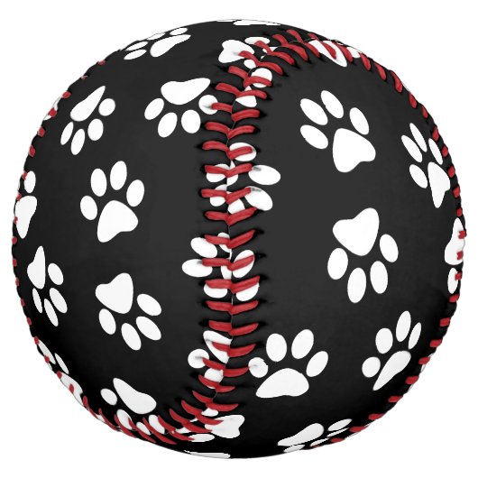 前足、犬の前足、白い前足のパターン ソフトボール (アングル)