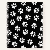 前足、犬の前足、白い前足のパターン ノートブック (正面)