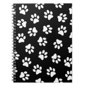 前足、犬の前足、白い前足のパターン ノートブック (正面)