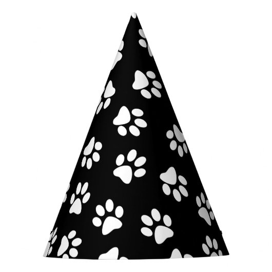 前足、犬の前足、白い前足のパターン パーティーハット (正面)