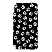 前足、犬の前足、白い前足のパターン INCIPIO iPhoneウォレットケース (フォリオ 正面)