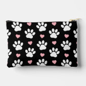 前足、犬の前足、白い前足、ピンクのハート アクセサリーポーチ (裏面)