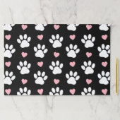 前足、犬の前足、白い前足、ピンクのハート ペーパーパッド (インサイチュ)