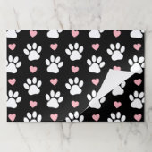 前足、犬の前足、白い前足、ピンクのハート ペーパーパッド (折り畳み)