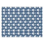 前足、犬の前足、白い前足、青いハートのパターン テーブルクロス (正面(横))