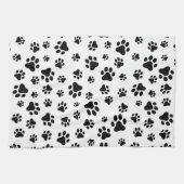 前足、犬の前足、白黒のパターン キッチンタオル (横)