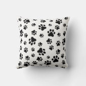 前足、犬の前足、白黒のパターン クッション (裏面)