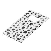 前足、犬の前足、白黒のパターン クレジットカード栓抜き (正面アングル)