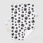 前足、犬の前足、白黒のパターン ゴルフタオル (インサイチュ)