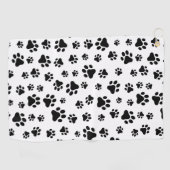 前足、犬の前足、白黒のパターン ゴルフタオル (横)