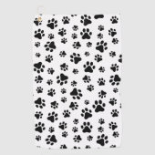 前足、犬の前足、白黒のパターン ゴルフタオル (正面)