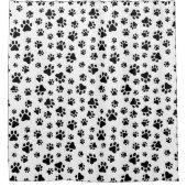 前足、犬の前足、白黒のパターン シャワーカーテン (正面)