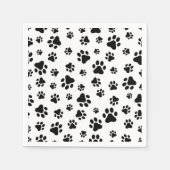 前足、犬の前足、白黒のパターン スタンダードカクテルナプキン (正面)