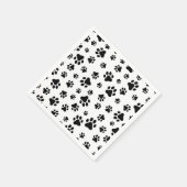 前足、犬の前足、白黒のパターン スタンダードカクテルナプキン (角)