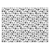 前足、犬の前足、白黒のパターン テーブルクロス (正面(横))