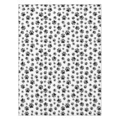 前足、犬の前足、白黒のパターン テーブルクロス (正面)