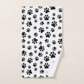 前足、犬の前足、白黒のパターン バスタオルセット (ハンドタオル)