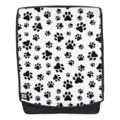 前足、犬の前足、白黒のパターン バックパック (正面)