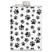 前足、犬の前足、白黒のパターン フラスク (正面)