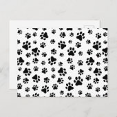 前足、犬の前足、白黒のパターン ポストカード (正面/裏面)