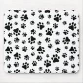 前足、犬の前足、白黒のパターン マウスパッド (正面)
