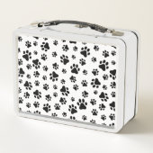 前足、犬の前足、白黒のパターン メタルランチボックス (裏面)