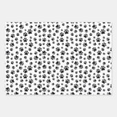 前足、犬の前足、白黒のパターン ラッピングペーパーシート (正面3)