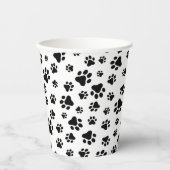 前足、犬の前足、白黒のパターン 紙コップ (正面)