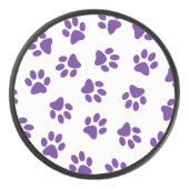 前足、犬の前足、紫の前足のパターン アイスホッケーパック (正面)