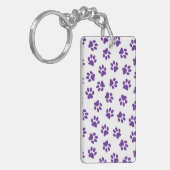 前足、犬の前足、紫の前足のパターン キーホルダー (正面左)